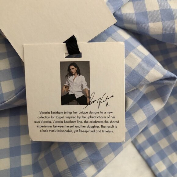 Victoria Beckham for Target Sky Blue & White Gingham Twill Spring Jacket - NWTs - Picture 8 of 10